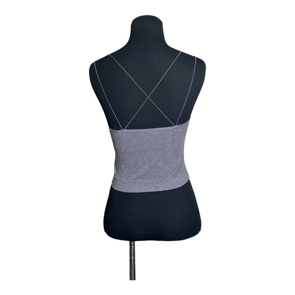 Out from under gray shimmery crop tank top size large - Picture 2 of 11